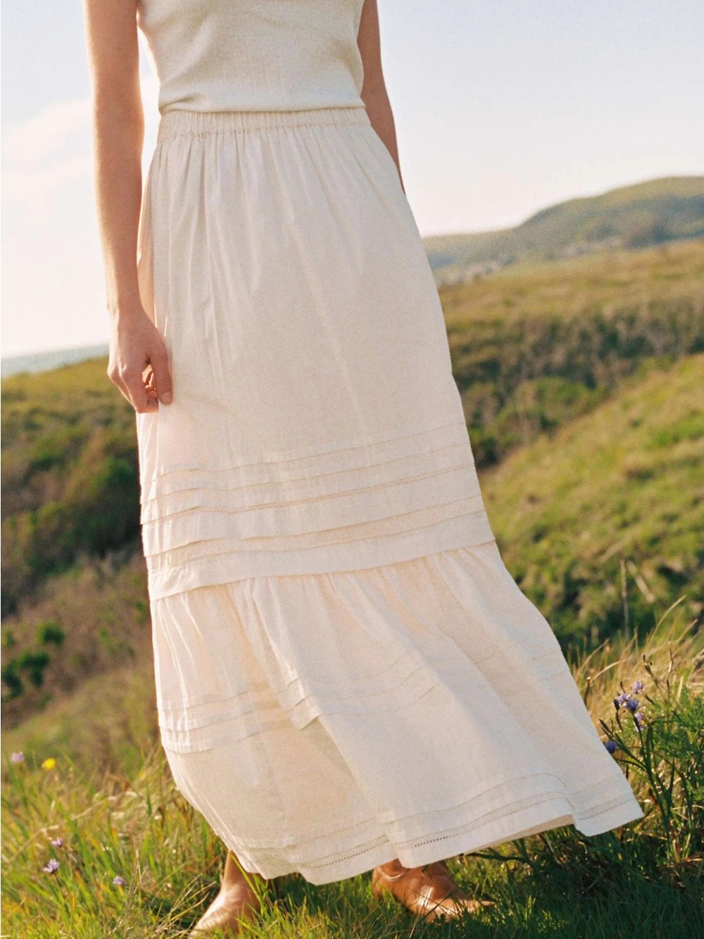 Christy Dawn Gabrielle Skirt in Pearl